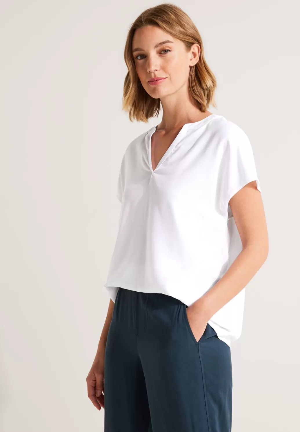 Street One Blusenshirt In Unifarbe^Damen Kurzarm Blusen