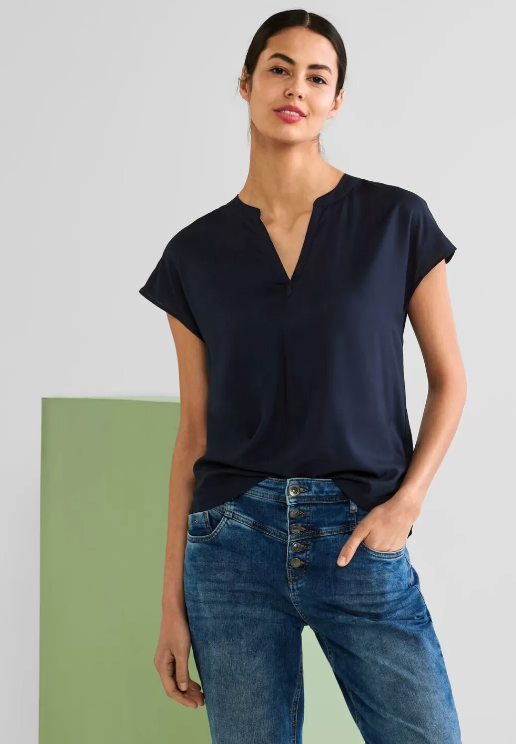 Street One Blusenshirt In Unifarbe^Damen Kurzarm Blusen