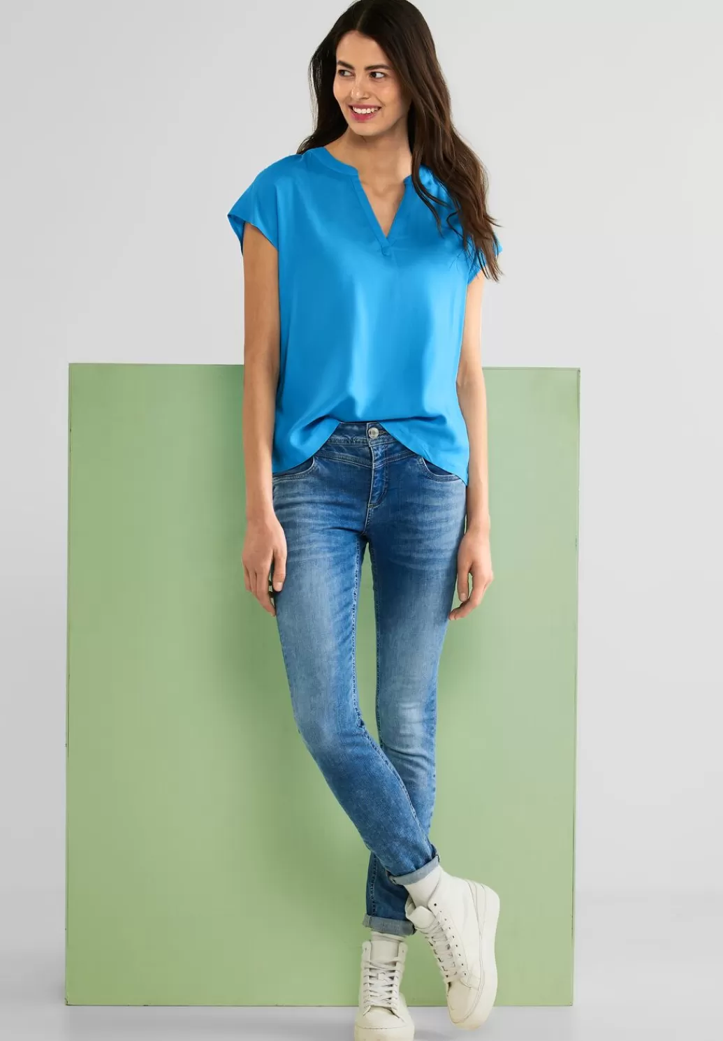 Street One Blusenshirt In Unifarbe^Damen Kurzarm Blusen