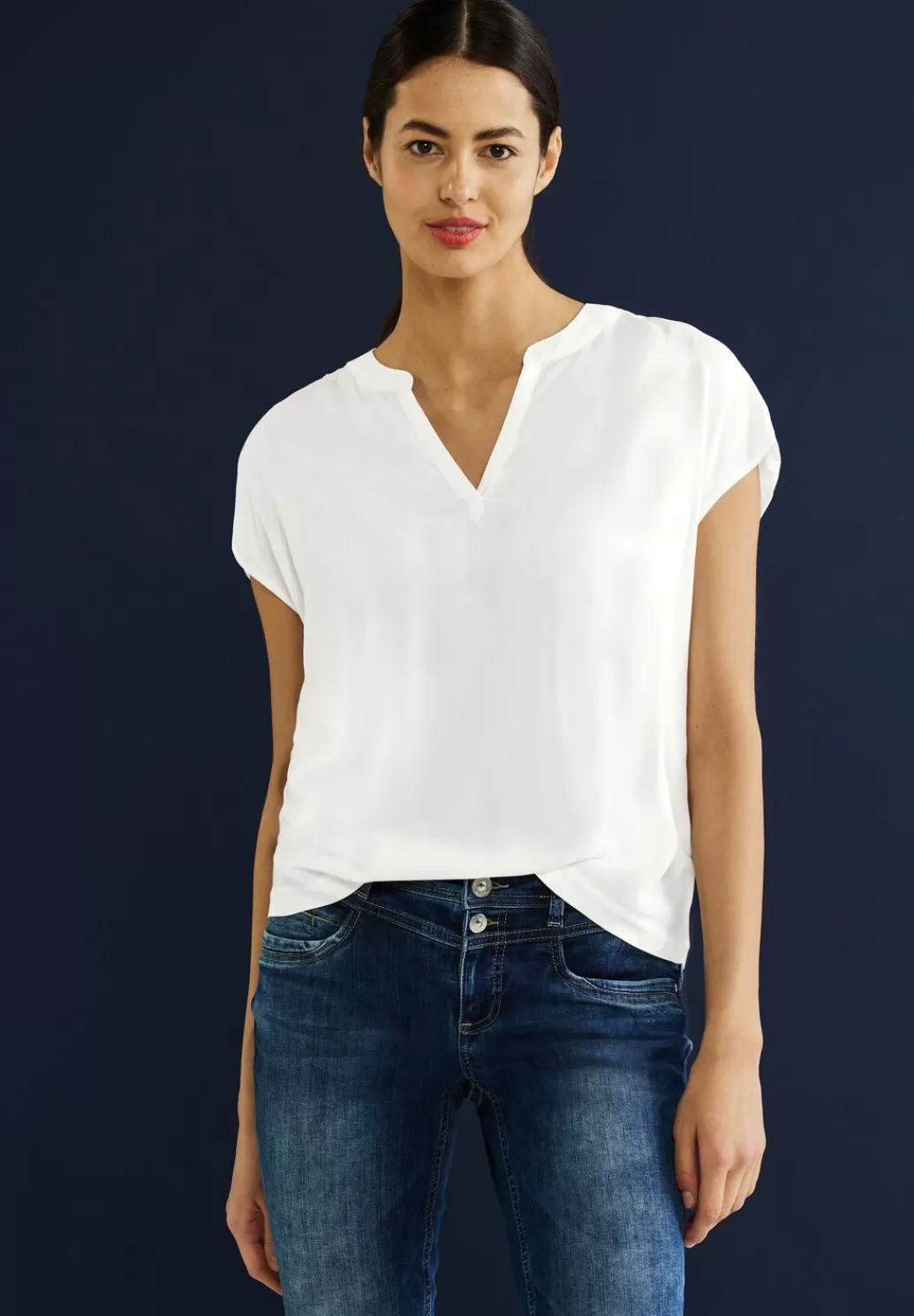 Street One Blusenshirt In Unifarbe^Damen Kurzarm Blusen