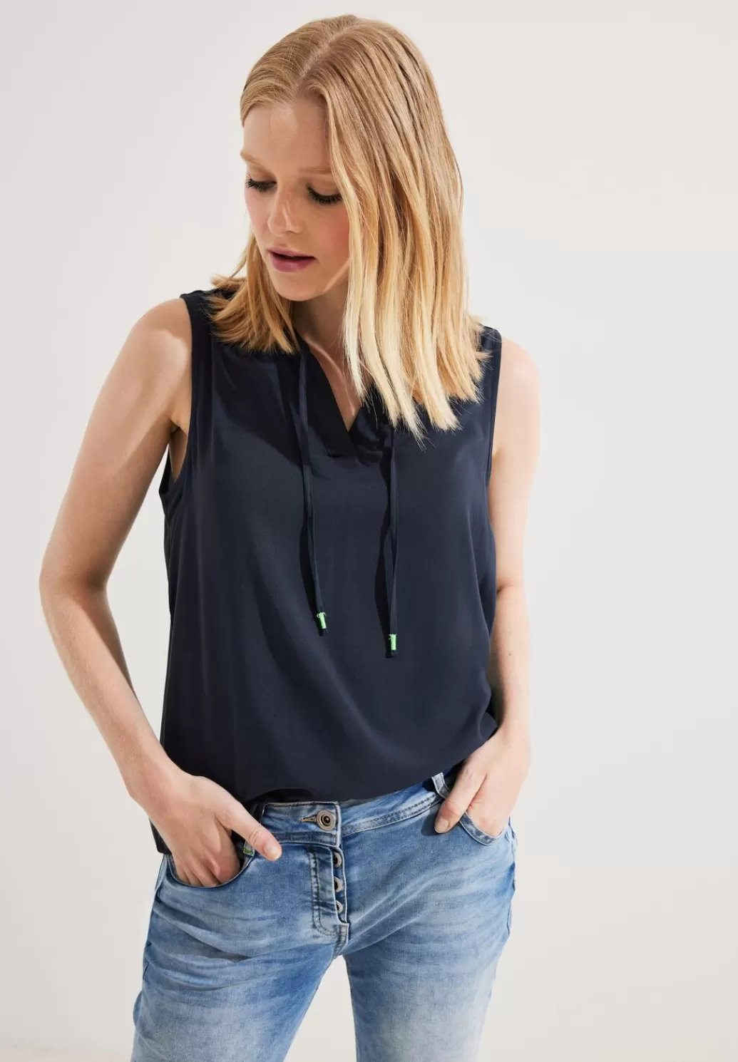 Street One Blusentop In Unifarbe^Damen Armellose Blusen