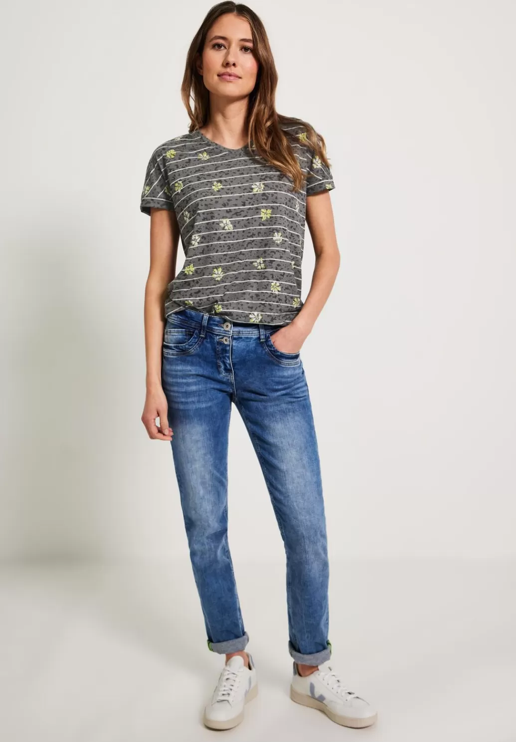 Street One Burn Out T-Shirt Mit Print^Damen Shirts