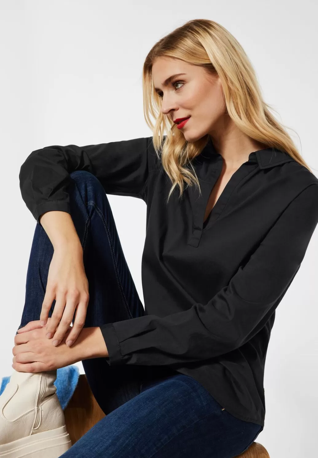 Street One Business Longbluse^Damen Langarm Blusen