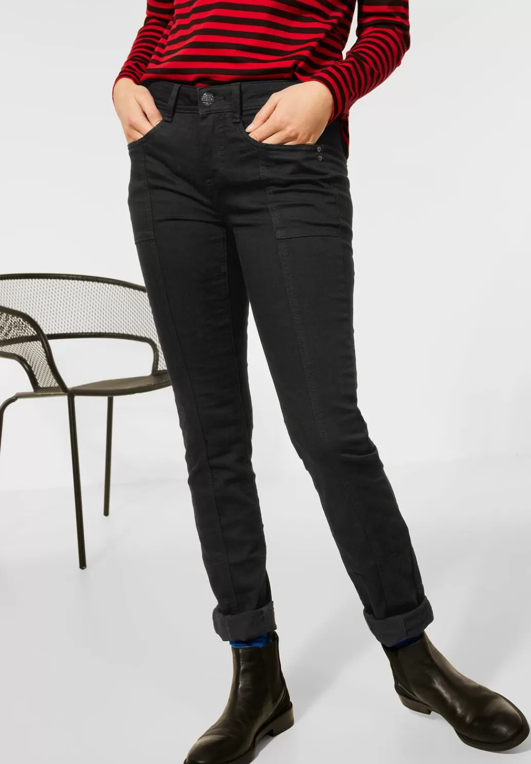 Street One Casual Fit Denim In Black^Damen Lange Jeans