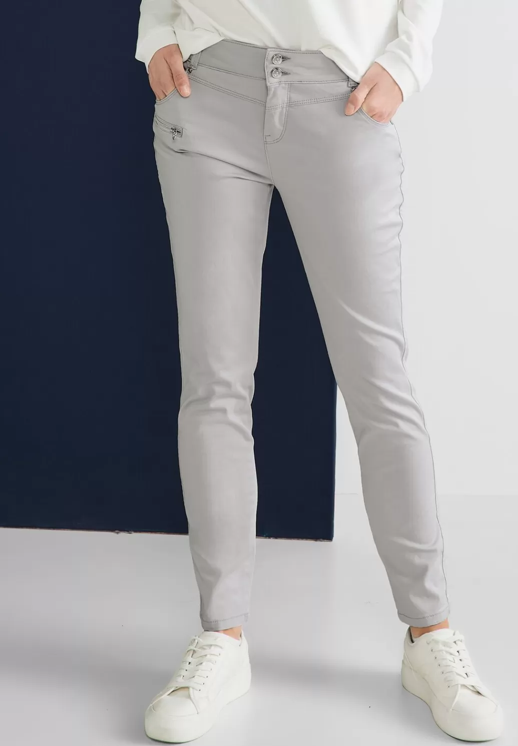 Street One Casual Fit Hose Mit Zipper^Damen Lange Hosen