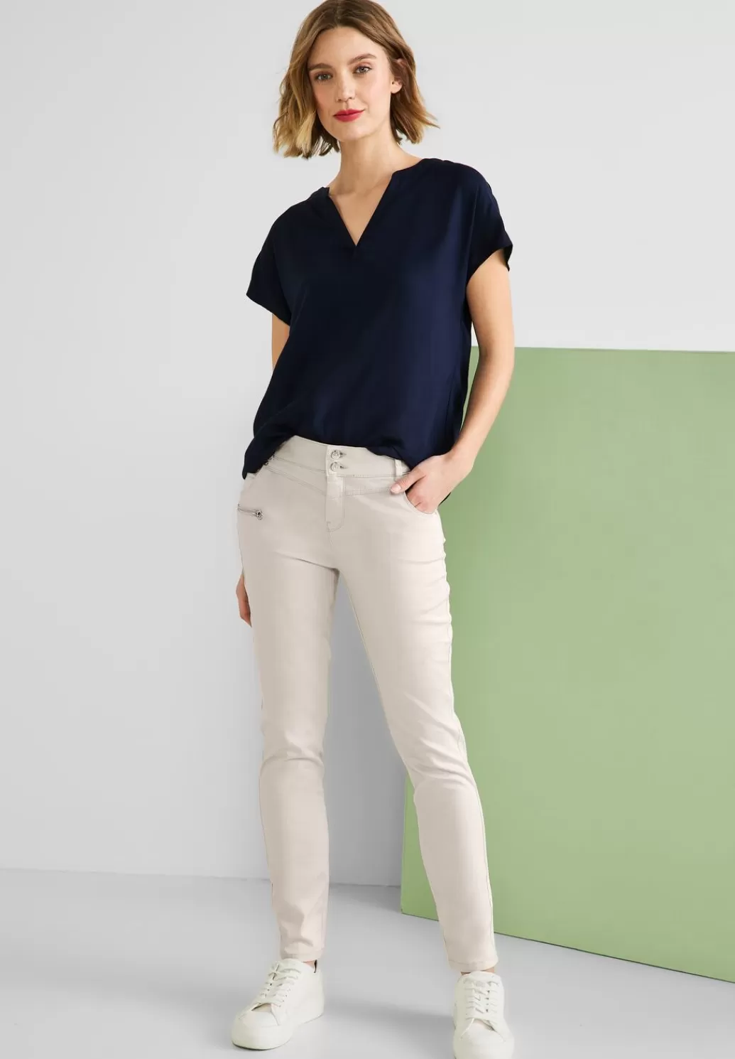 Street One Casual Fit Hose Mit Zipper^Damen Lange Hosen