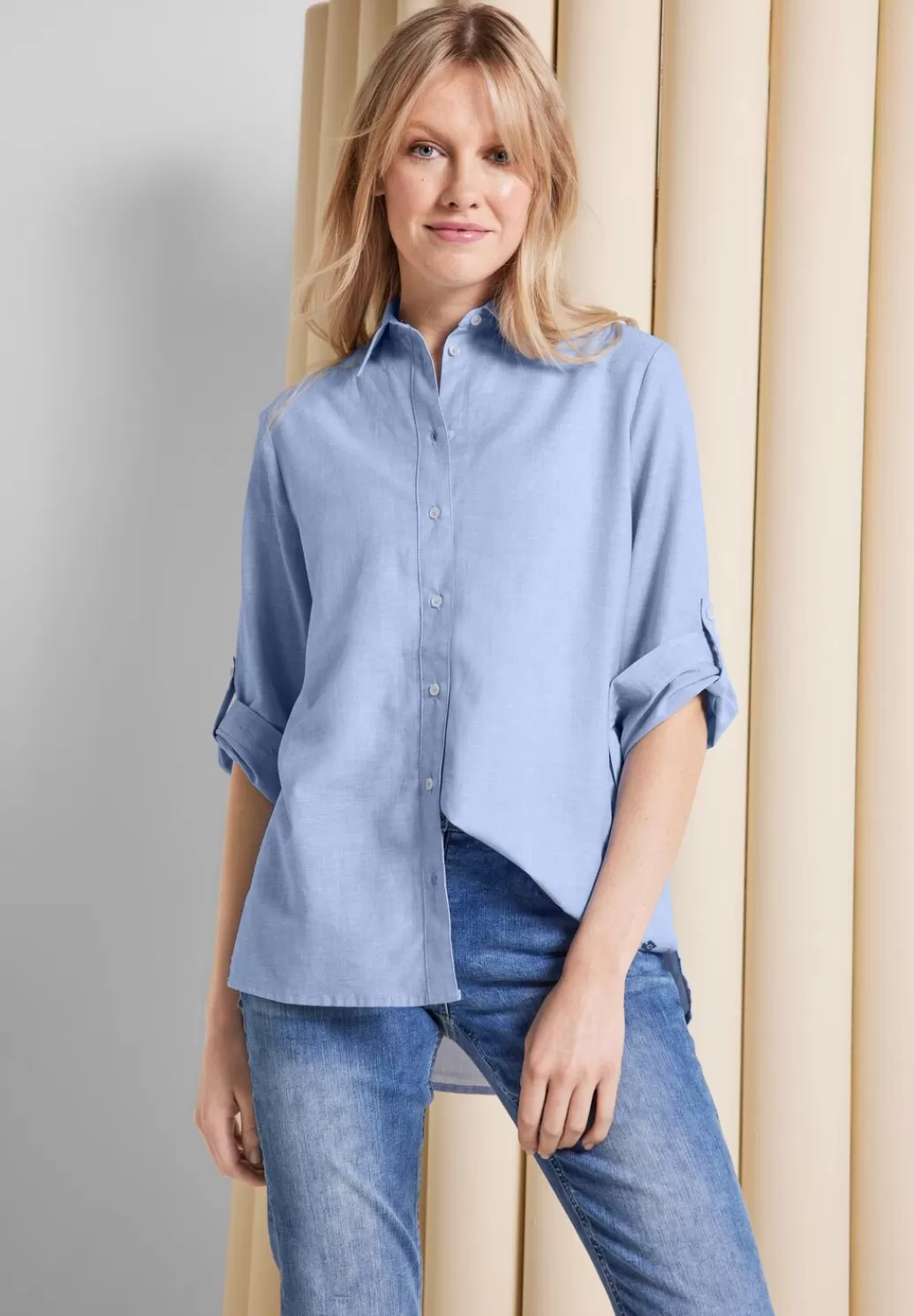 Street One Chambray Longbluse^Damen 3/4-Arm Blusen