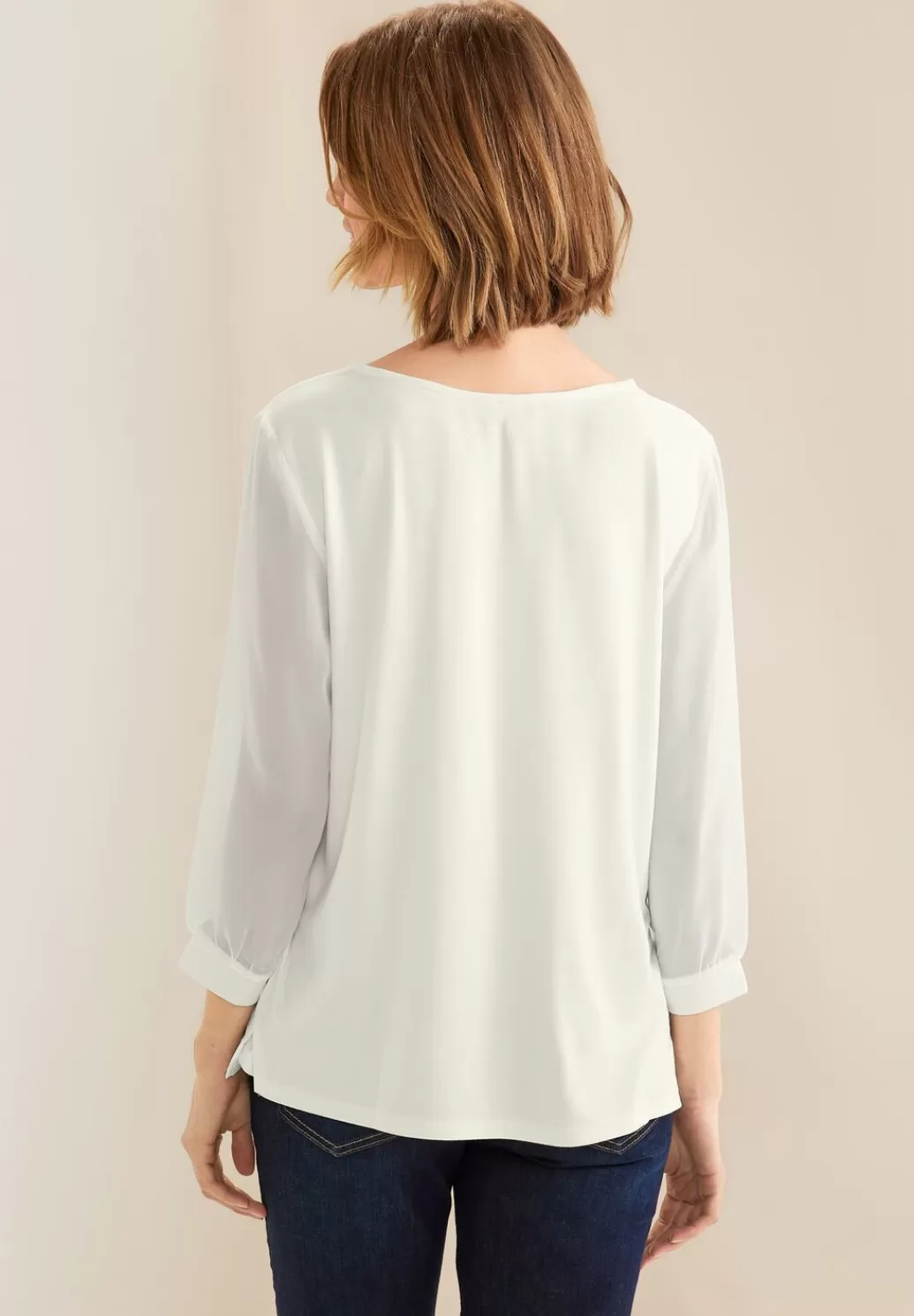 Street One Chiffon Materialmix Shirt^Damen 3/4-Arm Shirts