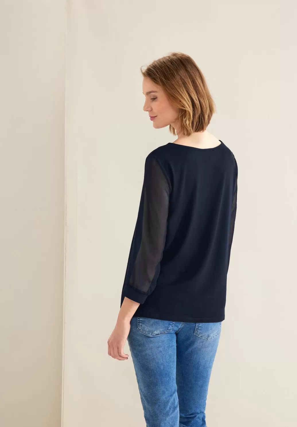 Street One Chiffon Materialmix Shirt^Damen 3/4-Arm Shirts