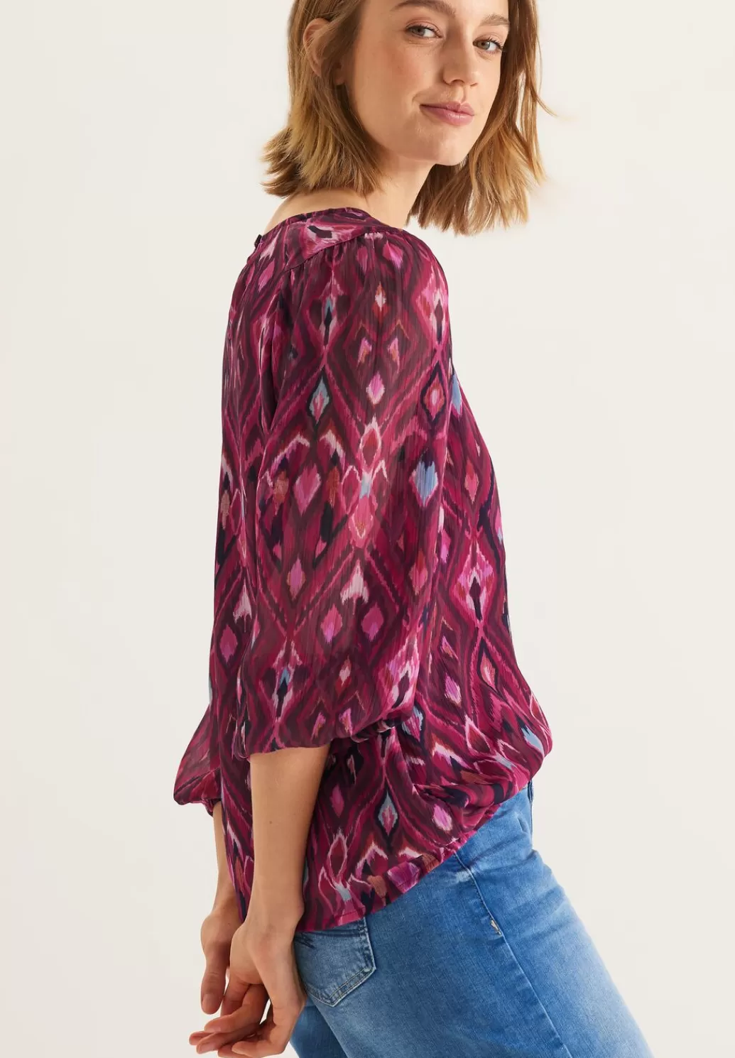 Street One Chiffonbluse Mit Ikat-Print^Damen 3/4-Arm Blusen