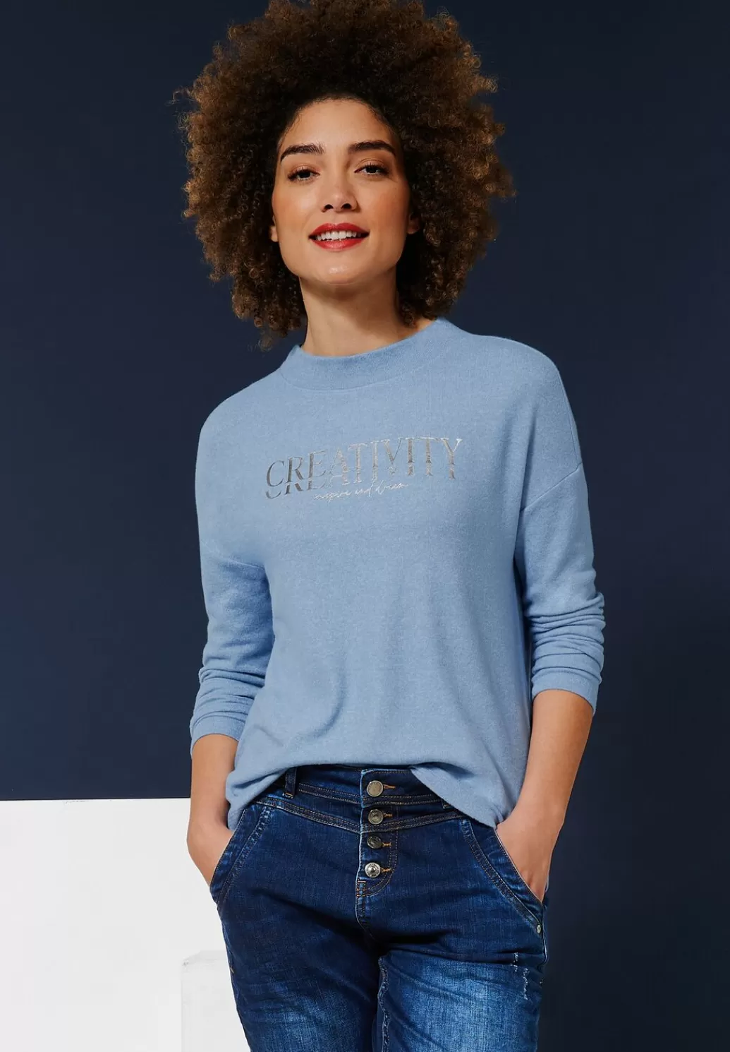 Street One Cosy Shirt Mit Wording Print^Damen Langarm Shirts