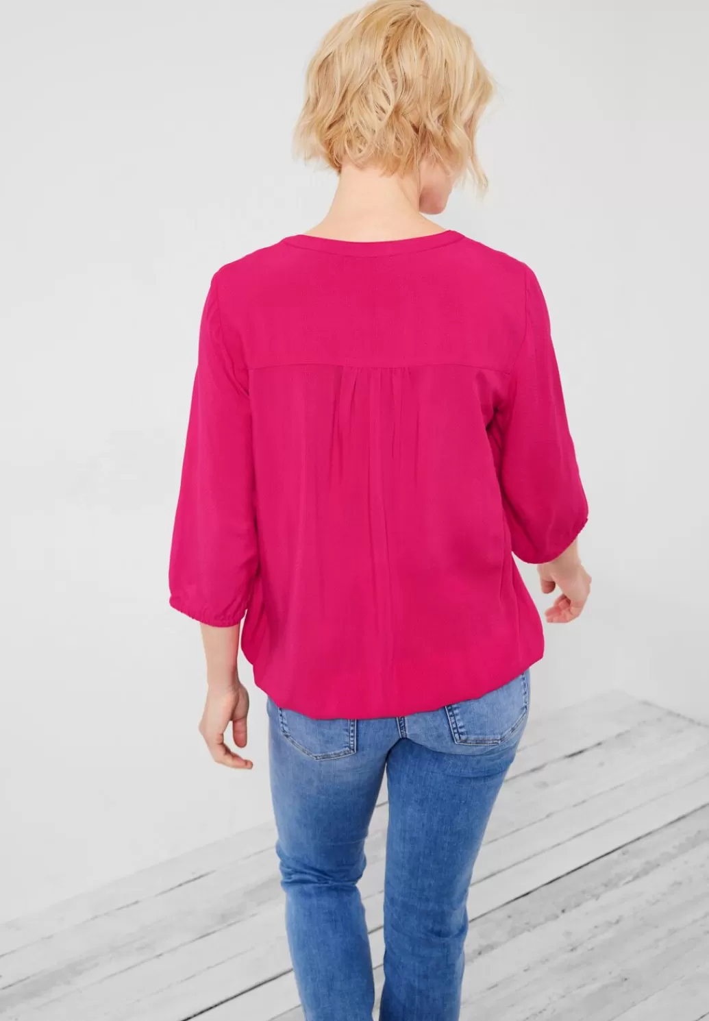 Street One Dobby Bluse Mit 3/4 Armel^Damen 3/4-Arm Blusen