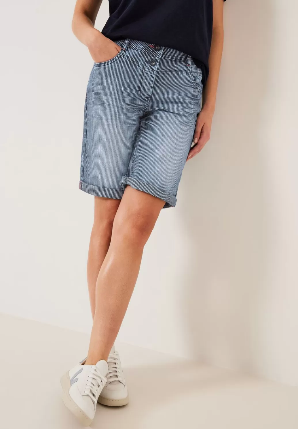 Street One Gestreifte Loose Fit Shorts^Damen Kurze Jeans