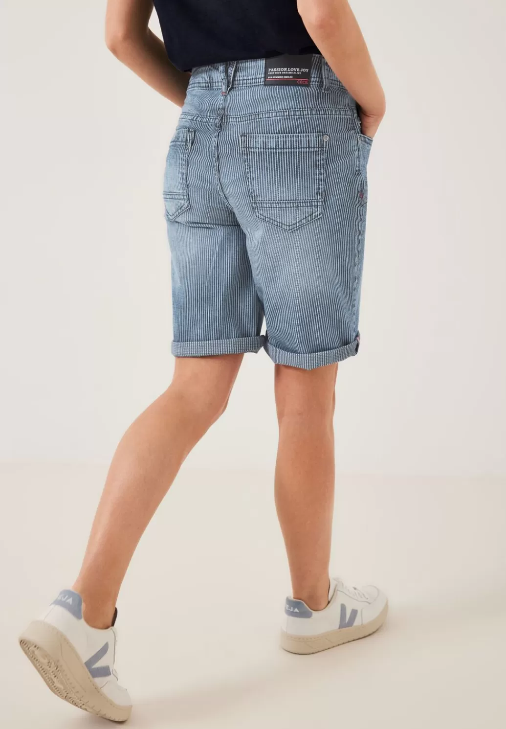 Street One Gestreifte Loose Fit Shorts^Damen Kurze Jeans