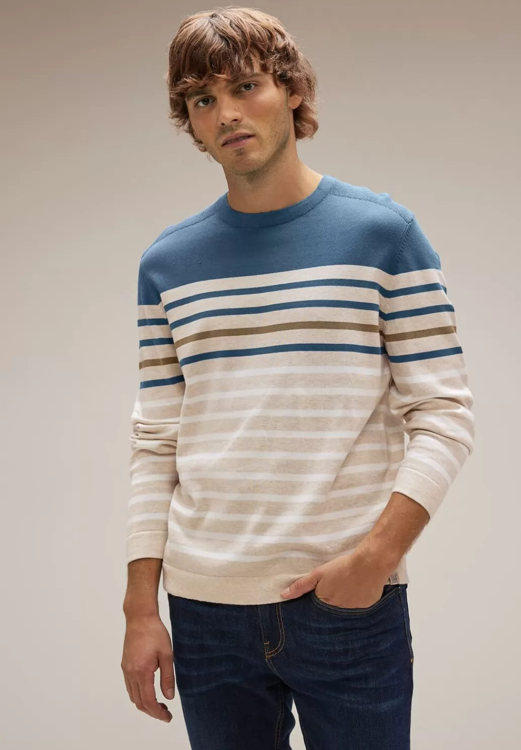 Street One Gestreifter Strickpullover^Herren Pullover & Strickjacken