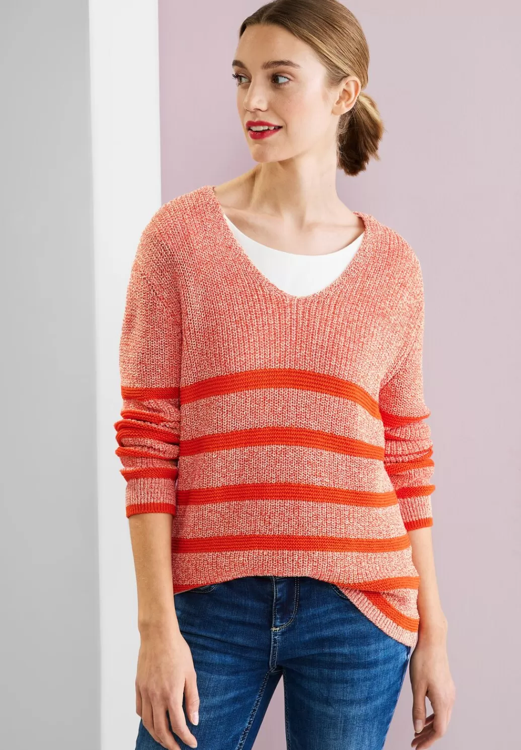 Street One Gestreifter Strickpullover^Damen Pullover