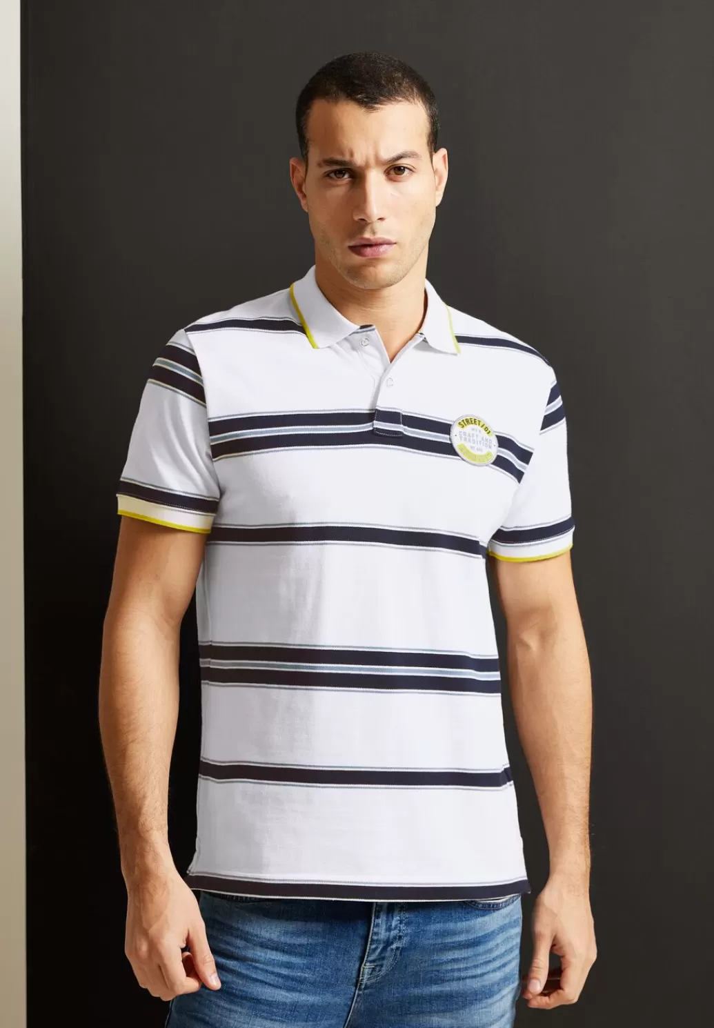 Street One Gestreiftes Piquee Poloshirt^Herren T-Shirts & Polos