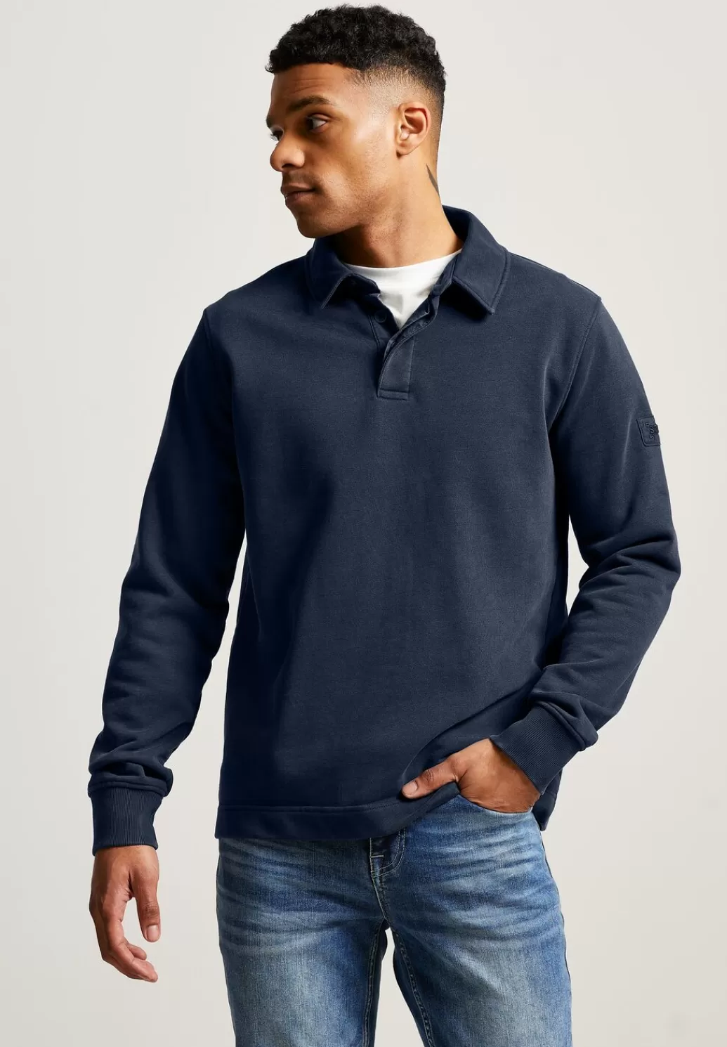 Street One Gewaschenes Polo Sweatshirt^Herren Sweat