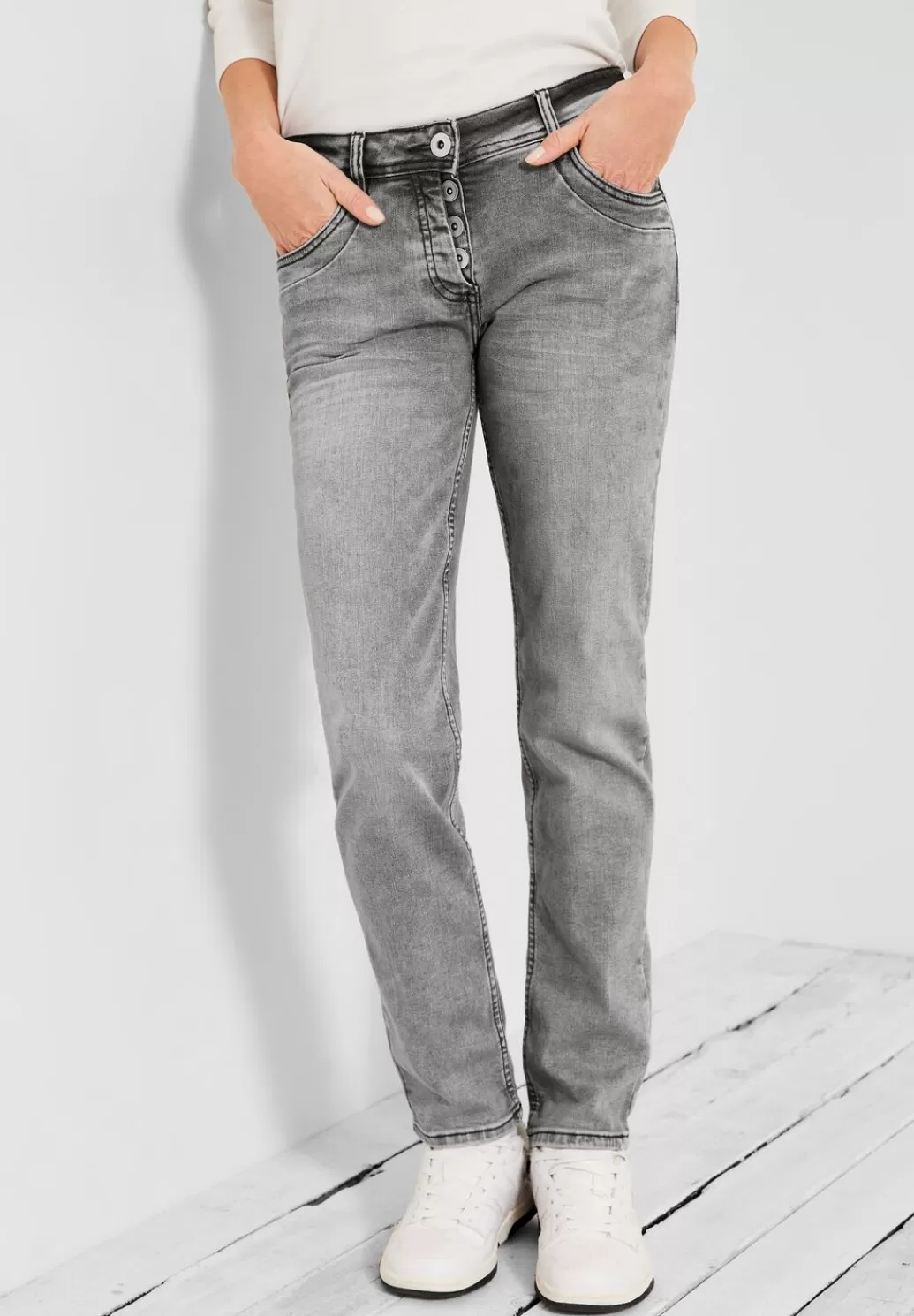 Street One Graue Loose Fit Jeans^Damen Lange Jeans