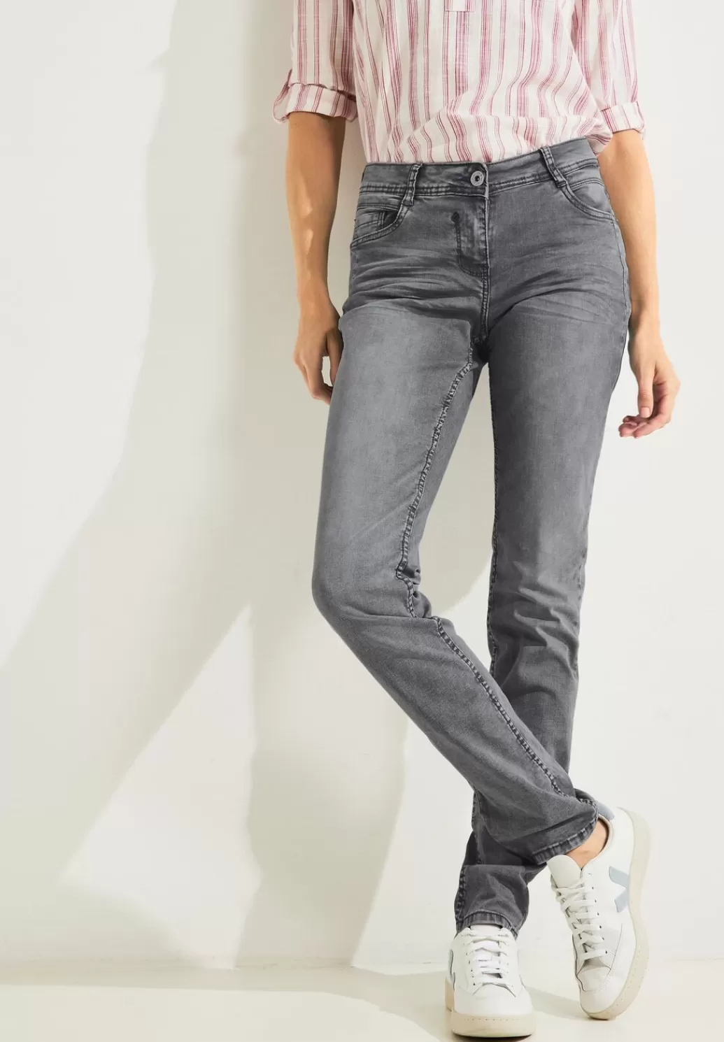 Street One Graue Loose Fit Jeans^Damen Lange Jeans