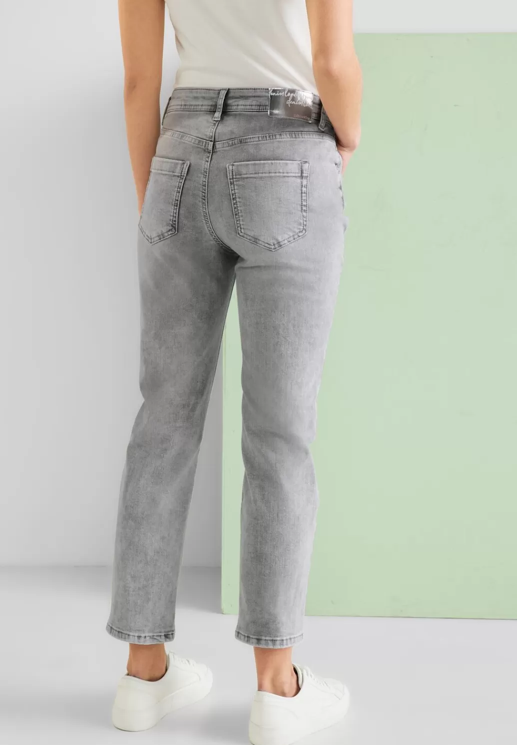 Street One Graue Slim Fit Jeans^Damen Lange Jeans