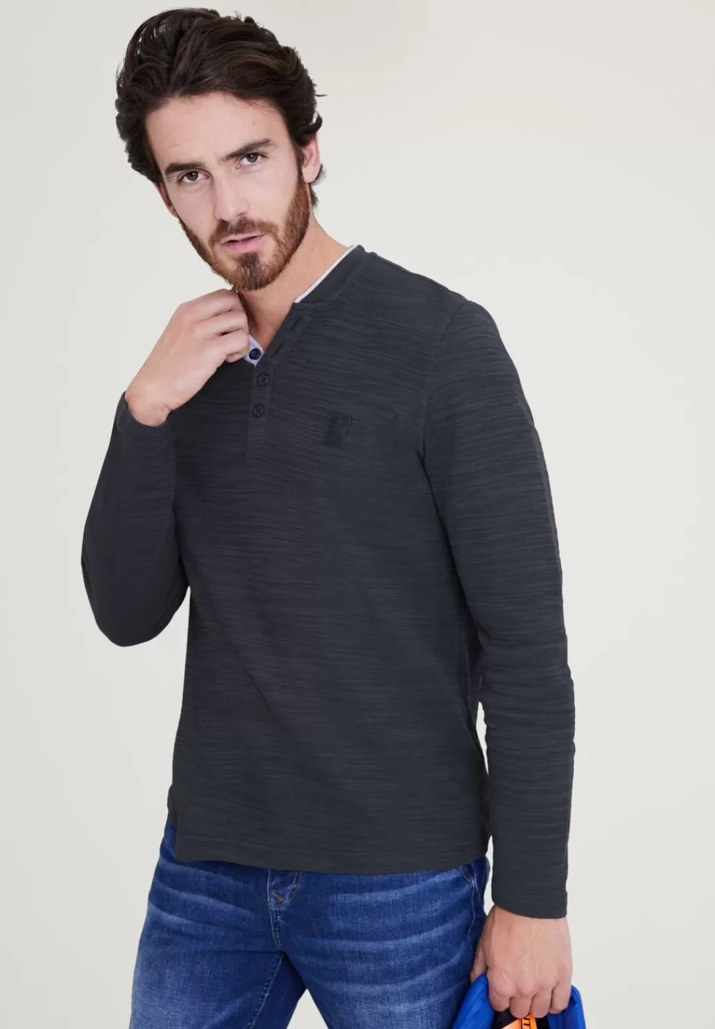 Street One Henley Shirt In Unifarbe^Herren T-Shirts & Polos