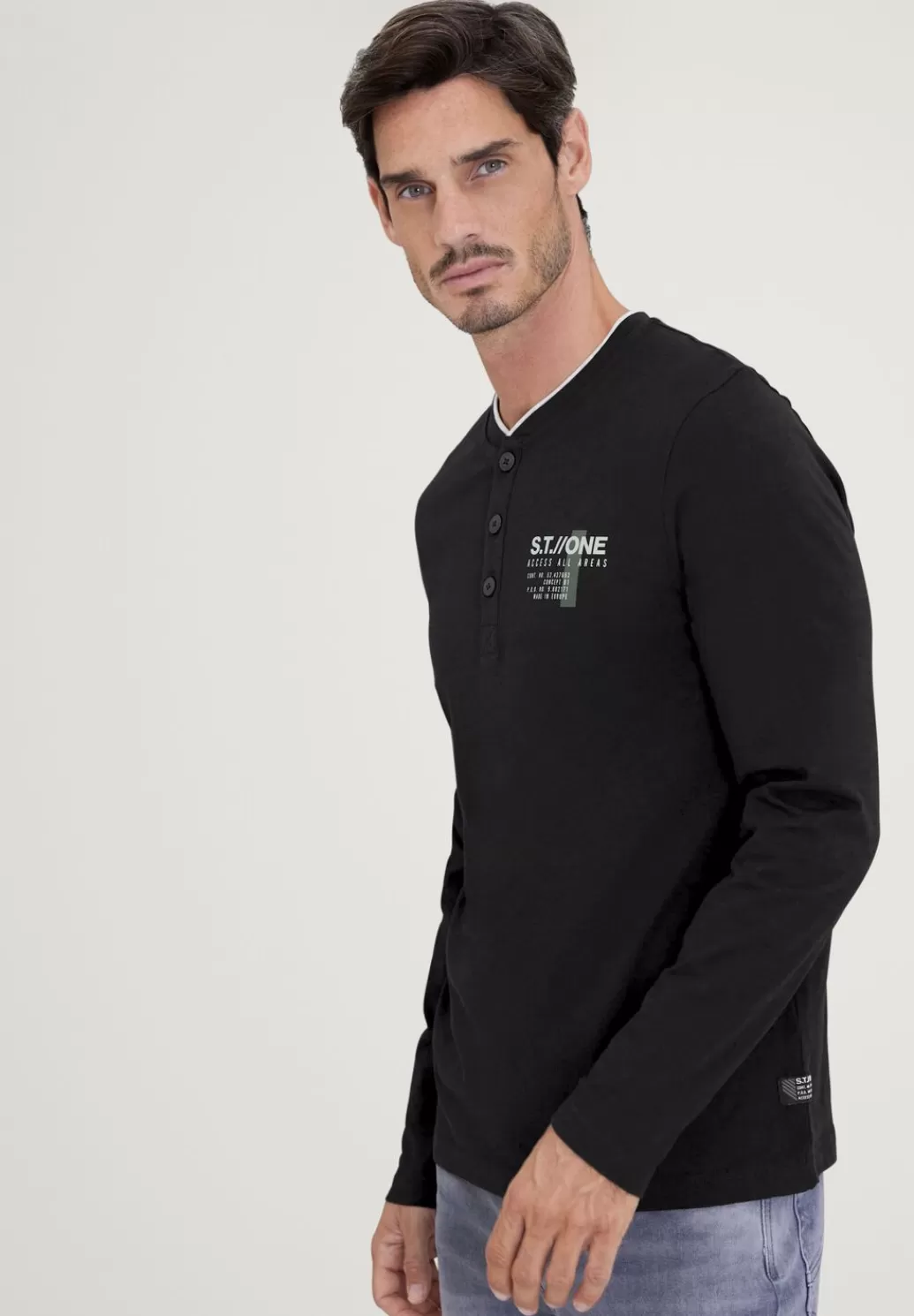 Street One Henleyshirt Mit Brustprint^Herren T-Shirts & Polos