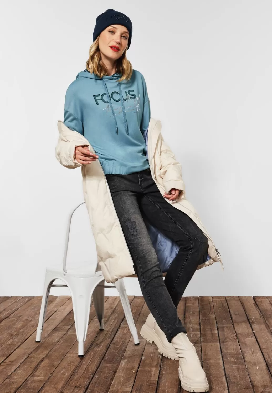 Street One Hoodie Shirt Mit Frontprint^Damen Langarm Shirts