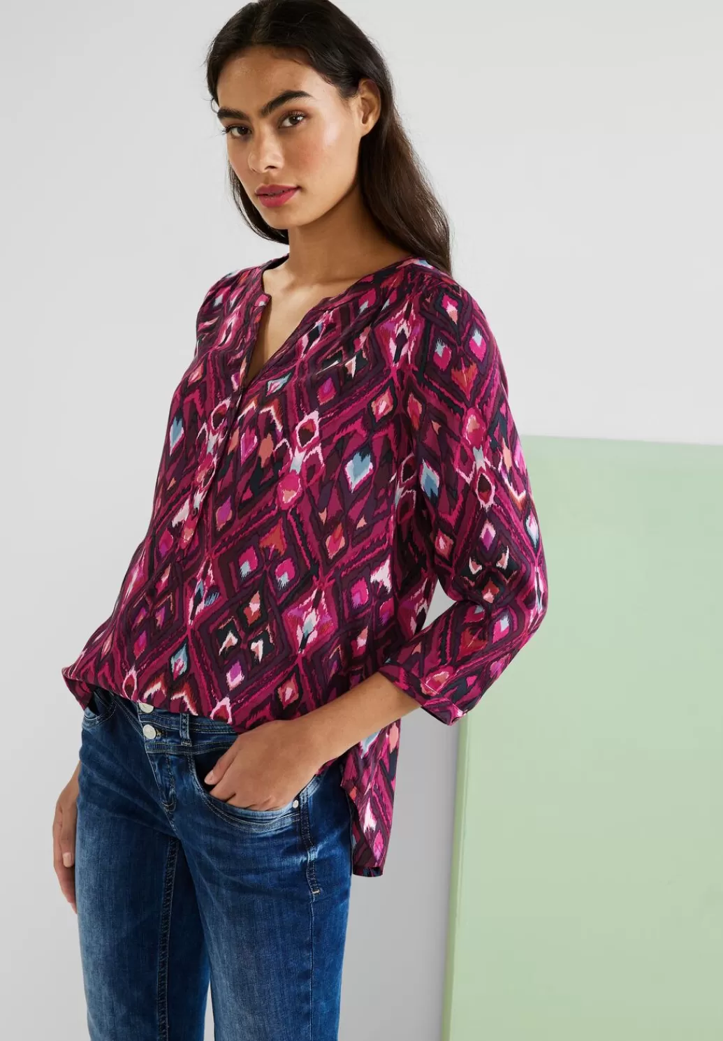 Street One Ikat Bluse Mit 3/4 Armel^Damen 3/4-Arm Blusen