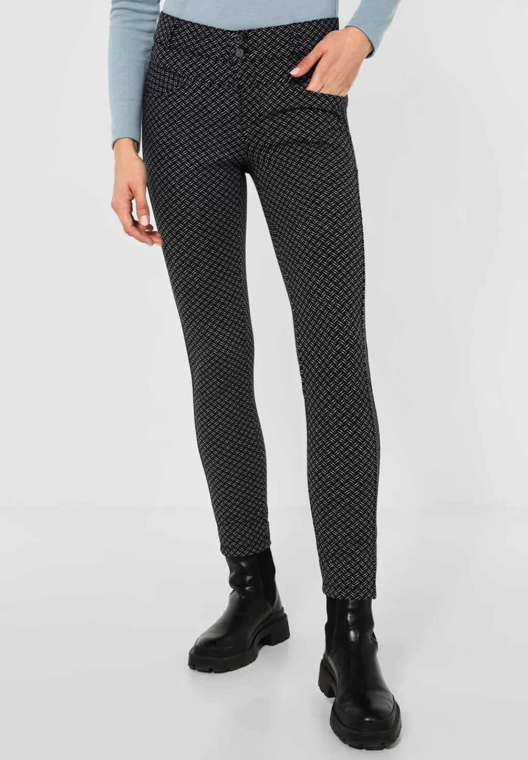 Street One Jacquard Slim Fit Hose^Damen Lange Hosen