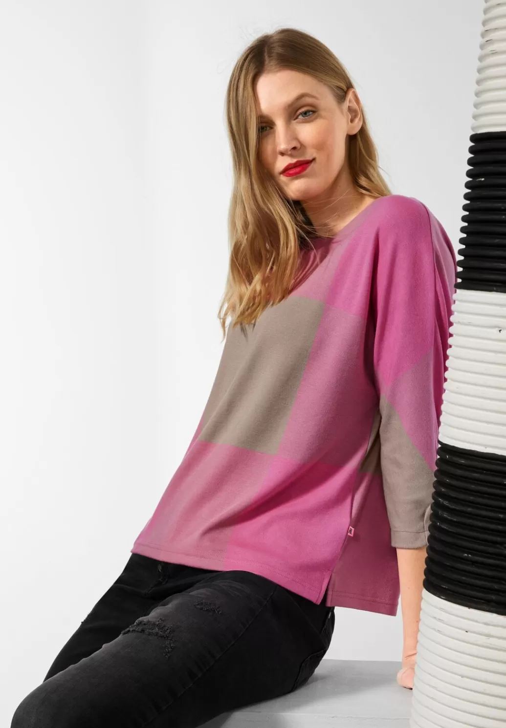 Street One Jacquardshirt Mit Karomuster^Damen 3/4-Arm Shirts