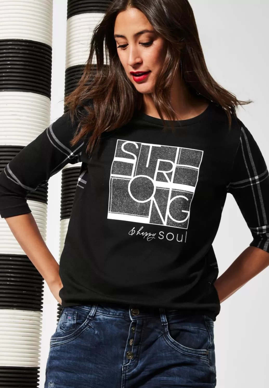 Street One Jacquardshirt Mit Partprint^Damen 3/4-Arm Shirts