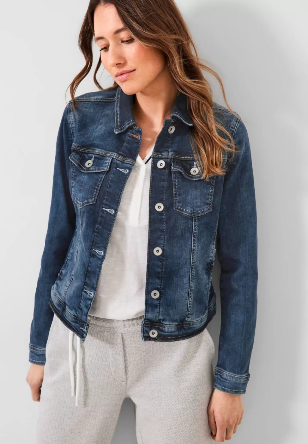 Street One Jeansjacke In Mittelblau^Damen Jacken