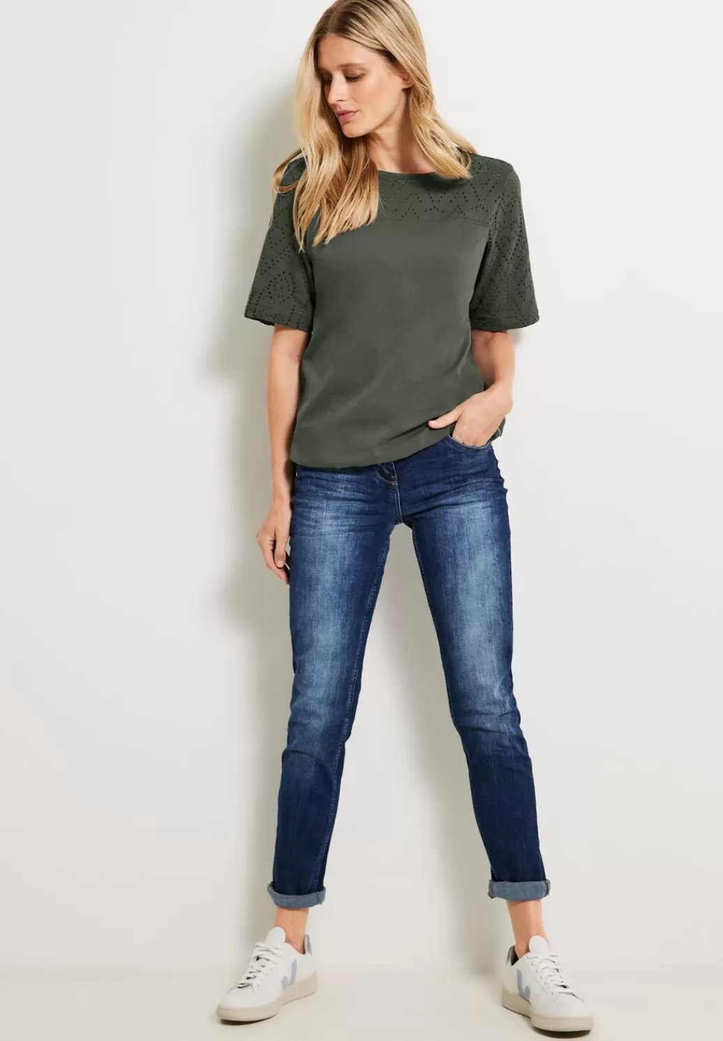 Street One Jersey Materialmix Shirt^Damen Shirts