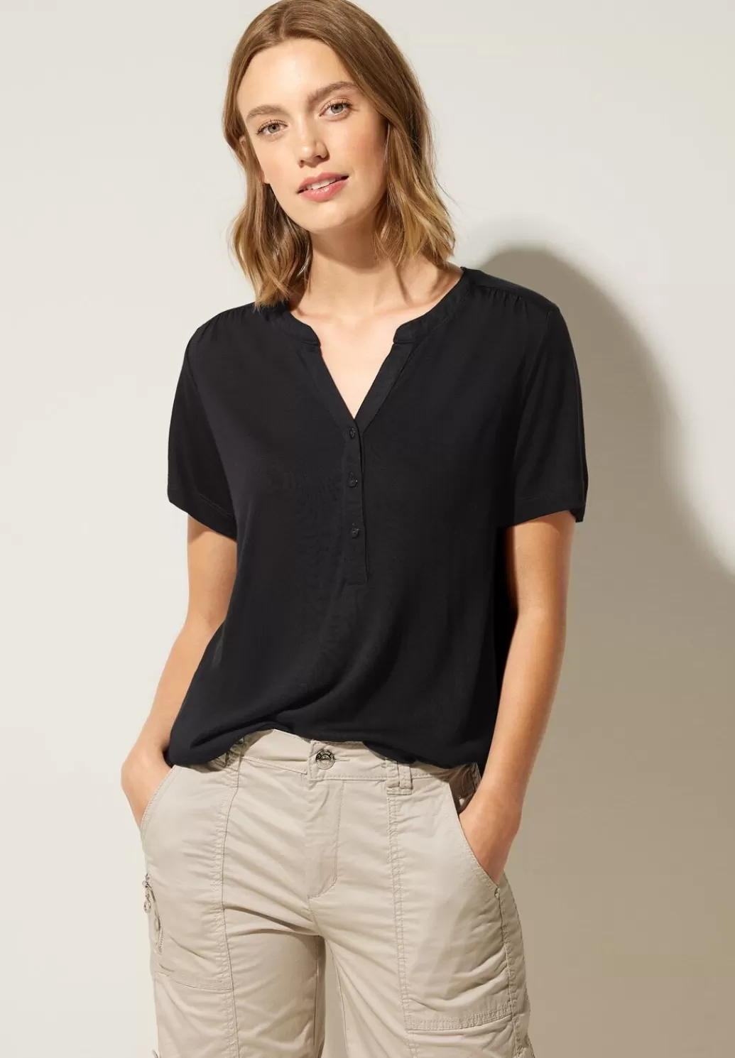 Street One Jersey Shirt Mit Knopfleiste^Damen Shirts