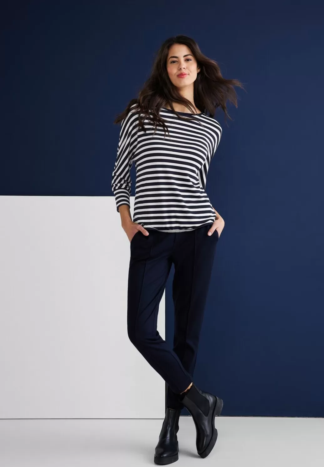 Street One Jersey Shirt Mit Streifen^Damen 3/4-Arm Shirts