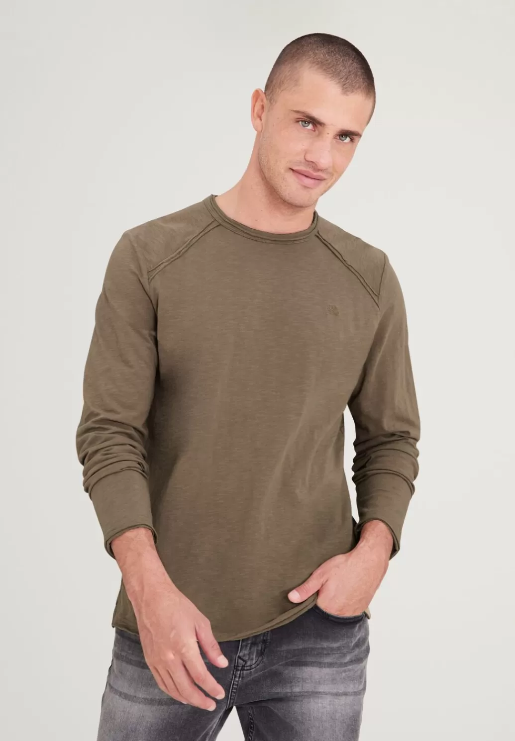 Street One Langarmshirt In Unifarbe^Herren T-Shirts & Polos