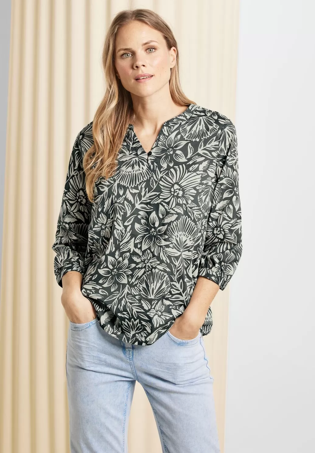 Street One Leichte Print Baumwollbluse^Damen 3/4-Arm Blusen