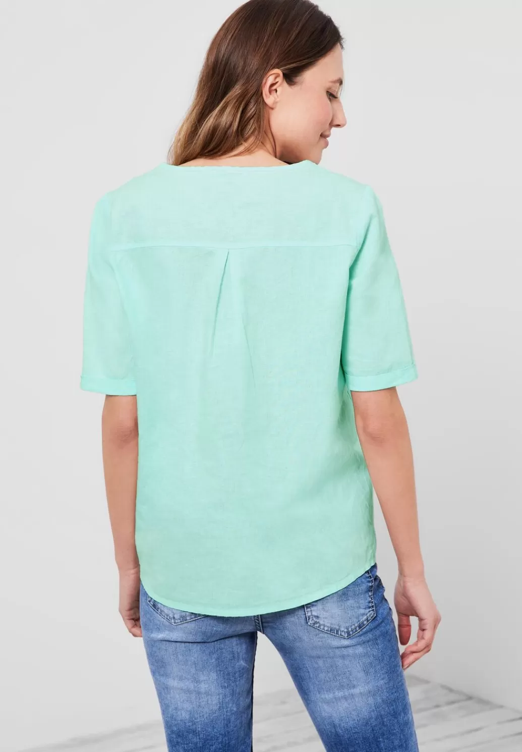 Street One Leinen Bluse In Unifarbe^Damen Kurzarm Blusen