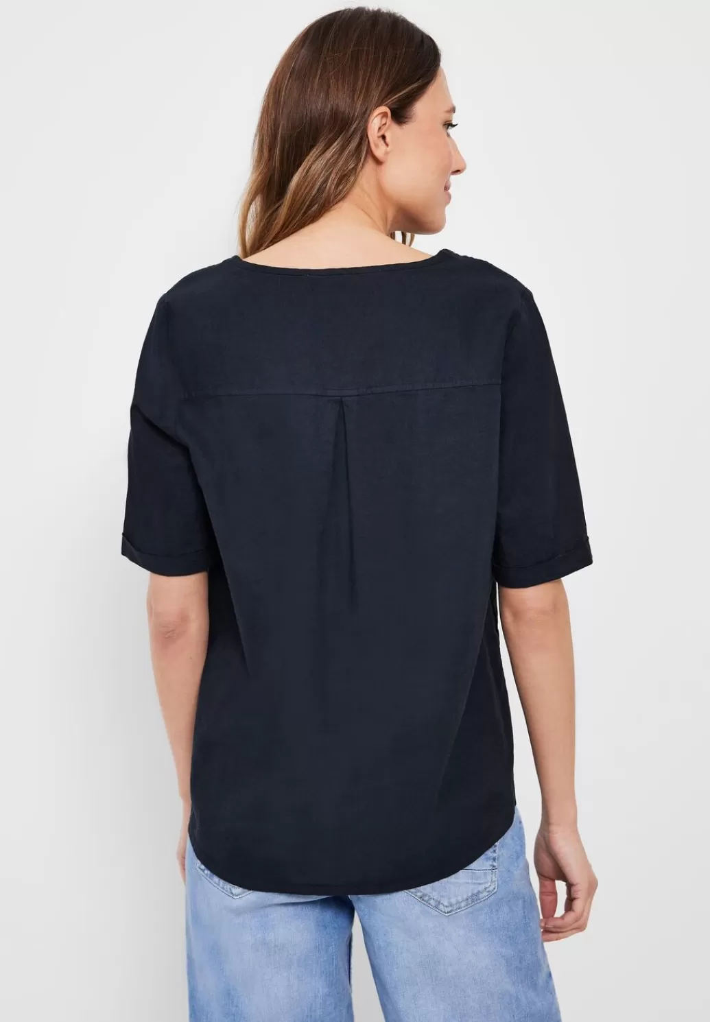 Street One Leinen Bluse In Unifarbe^Damen Kurzarm Blusen