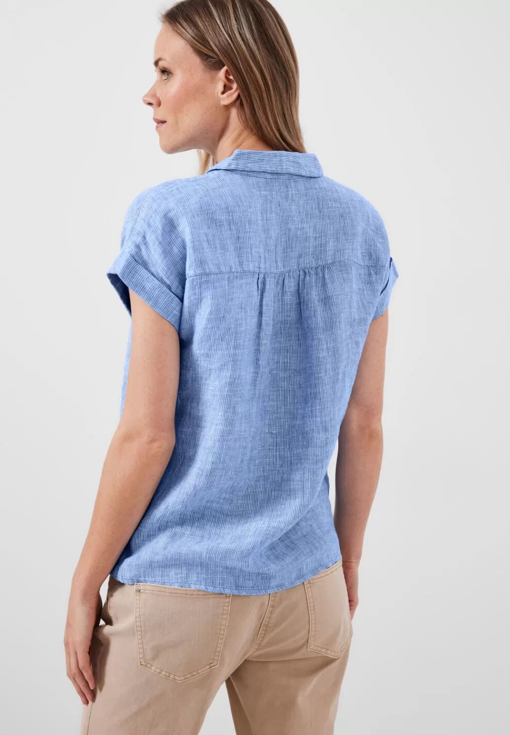 Street One Leinen Chambray Bluse^Damen Kurzarm Blusen