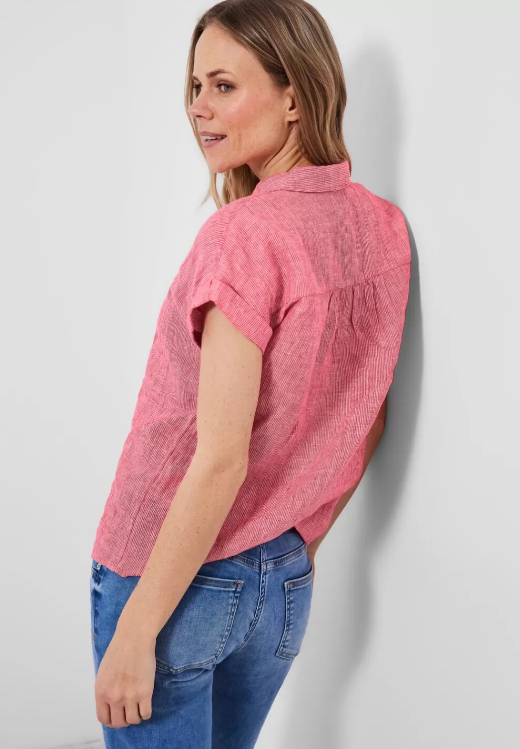 Street One Leinen Chambray Bluse^Damen Kurzarm Blusen