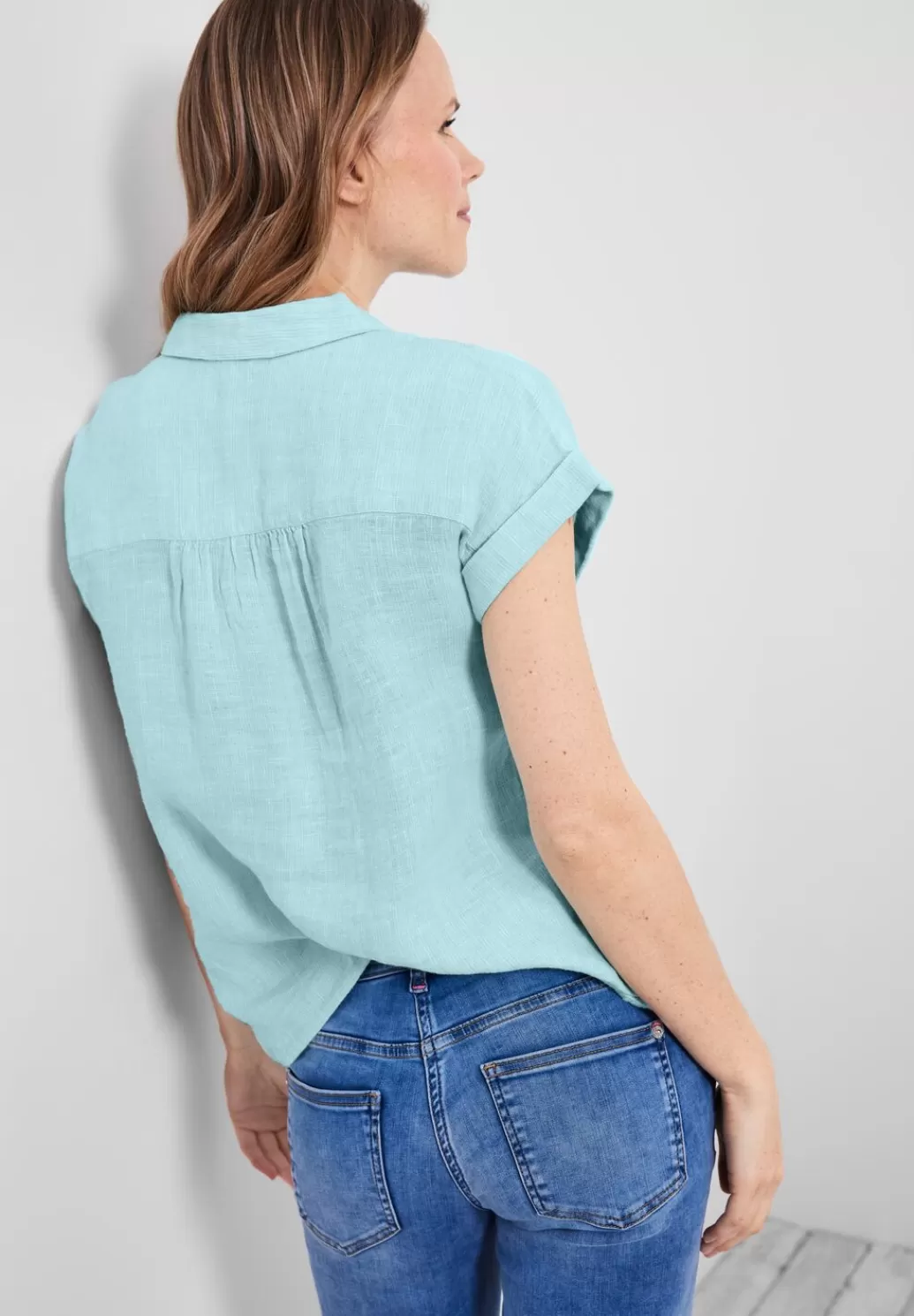 Street One Leinen Chambray Bluse^Damen Kurzarm Blusen