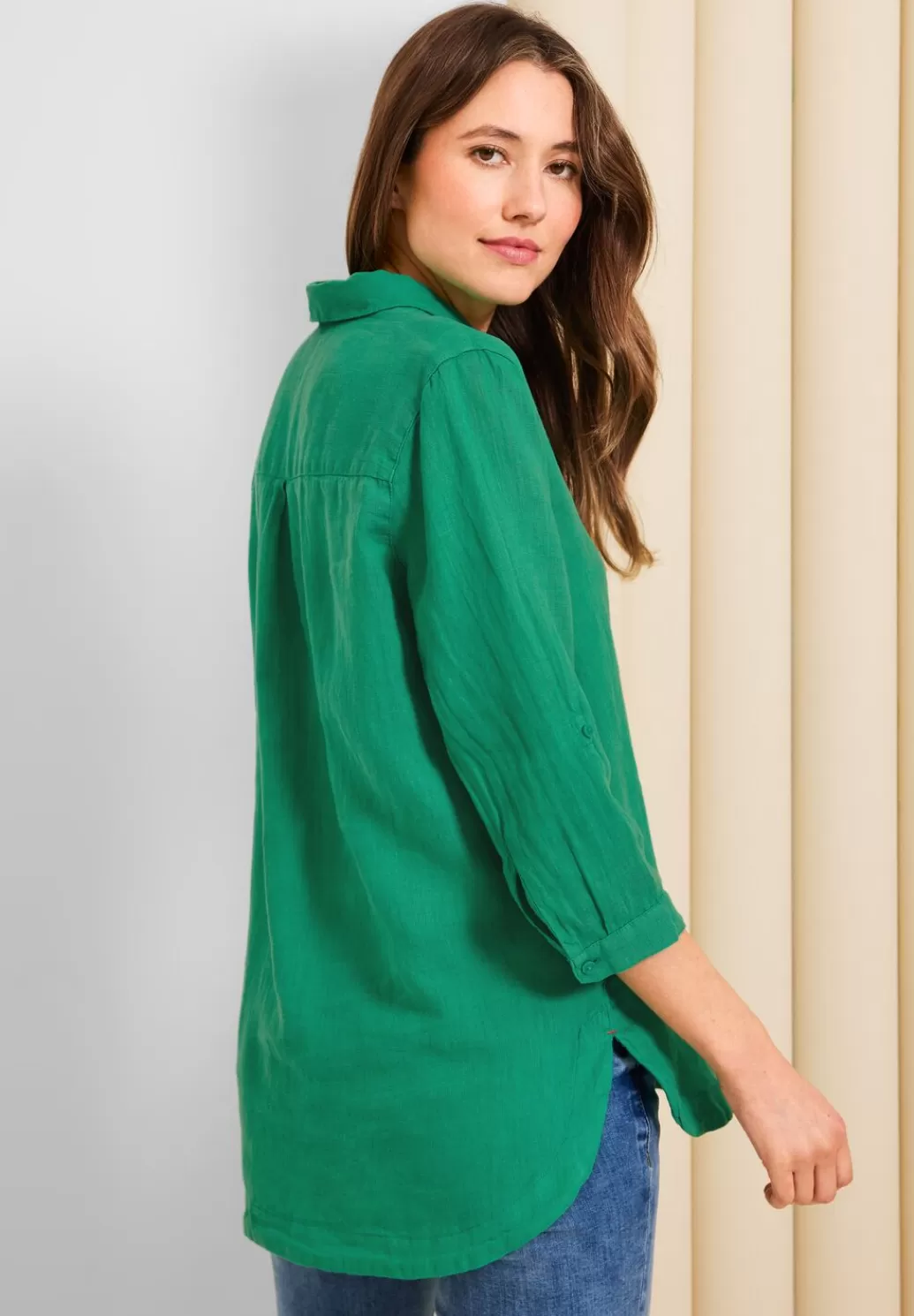 Street One Leinen Longbluse In Unifarbe^Damen 3/4-Arm Blusen