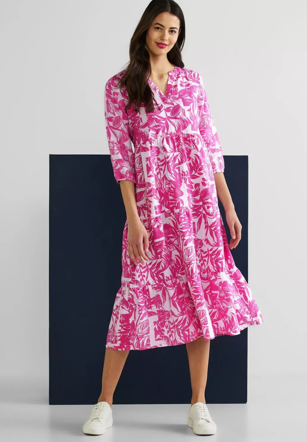 Street One Leinen Midikleid Mit Print^Damen Kleider