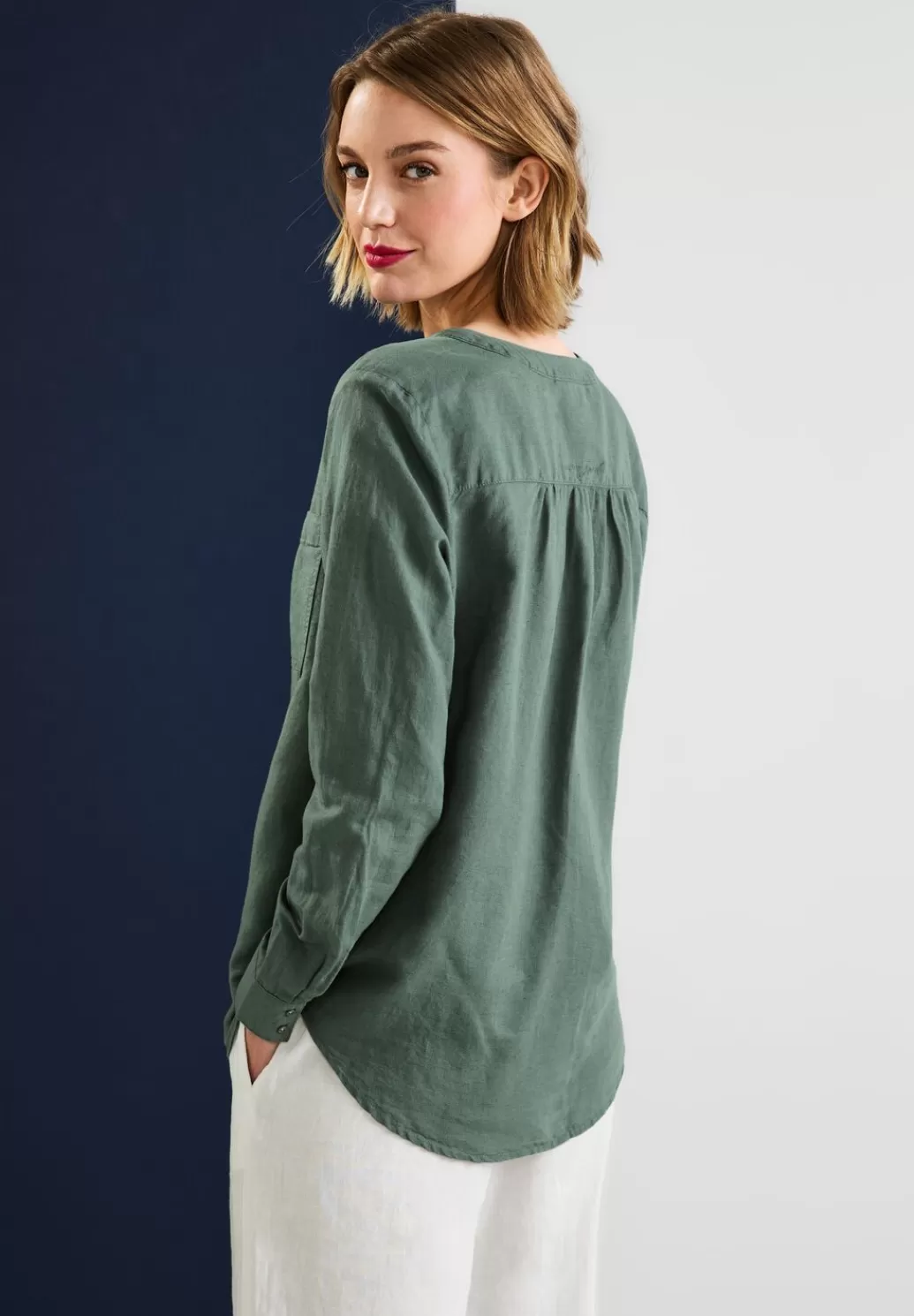 Street One Leinen-Baumwolle-Mix Bluse^Damen Langarm Blusen