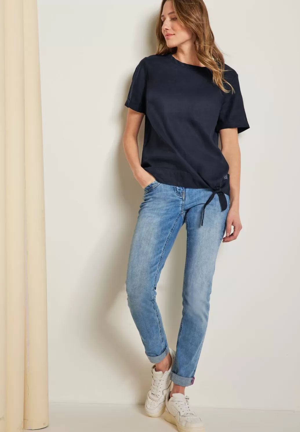 Street One Leinenbluse Im Materialmix^Damen Kurzarm Blusen