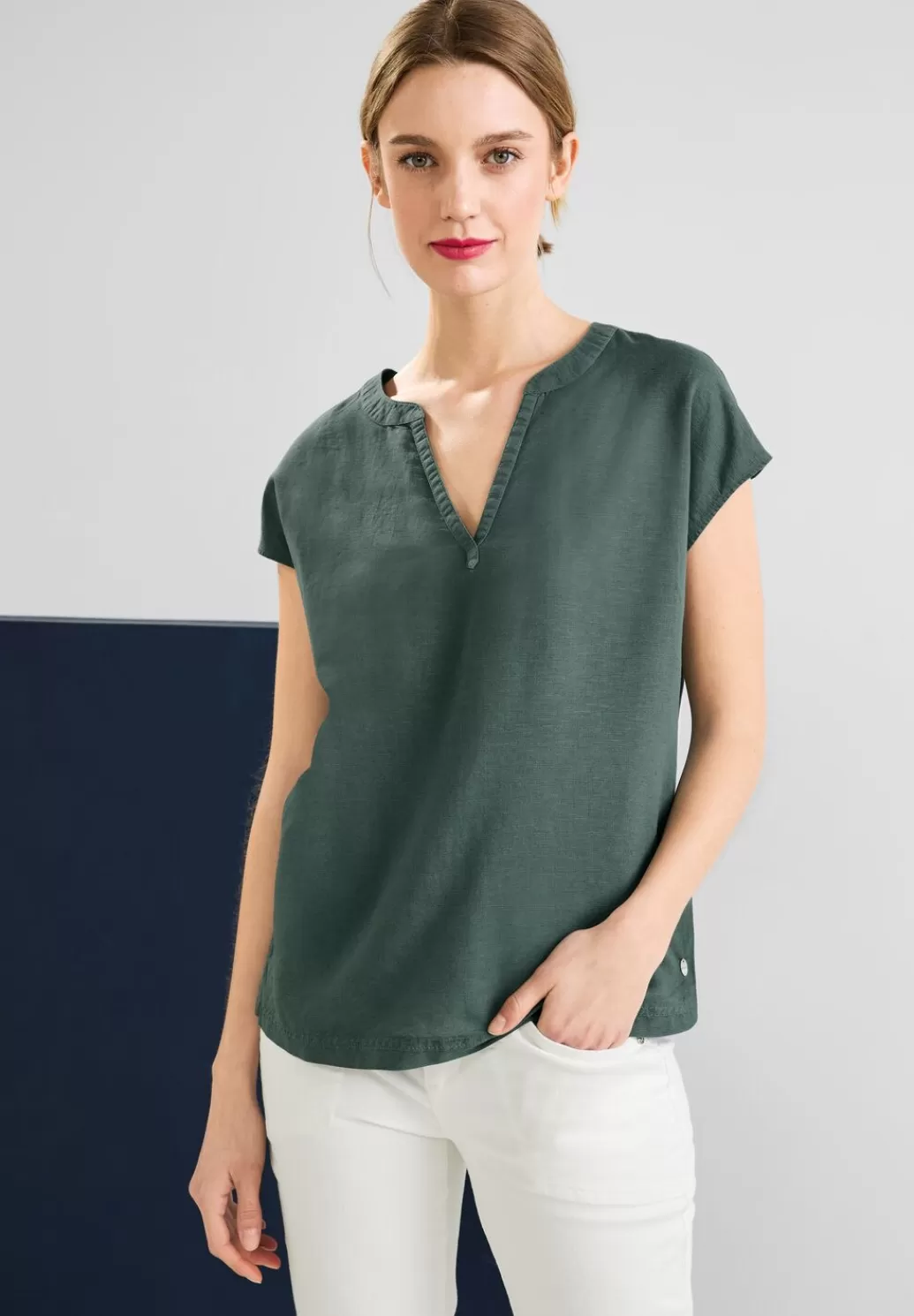 Street One Leinenmix Blusenshirt^Damen Kurzarm Blusen