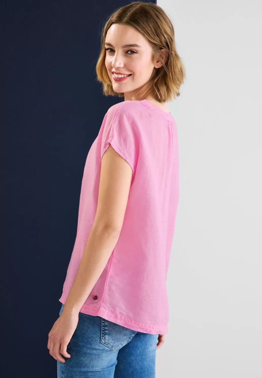 Street One Leinenmix Blusenshirt^Damen Kurzarm Blusen