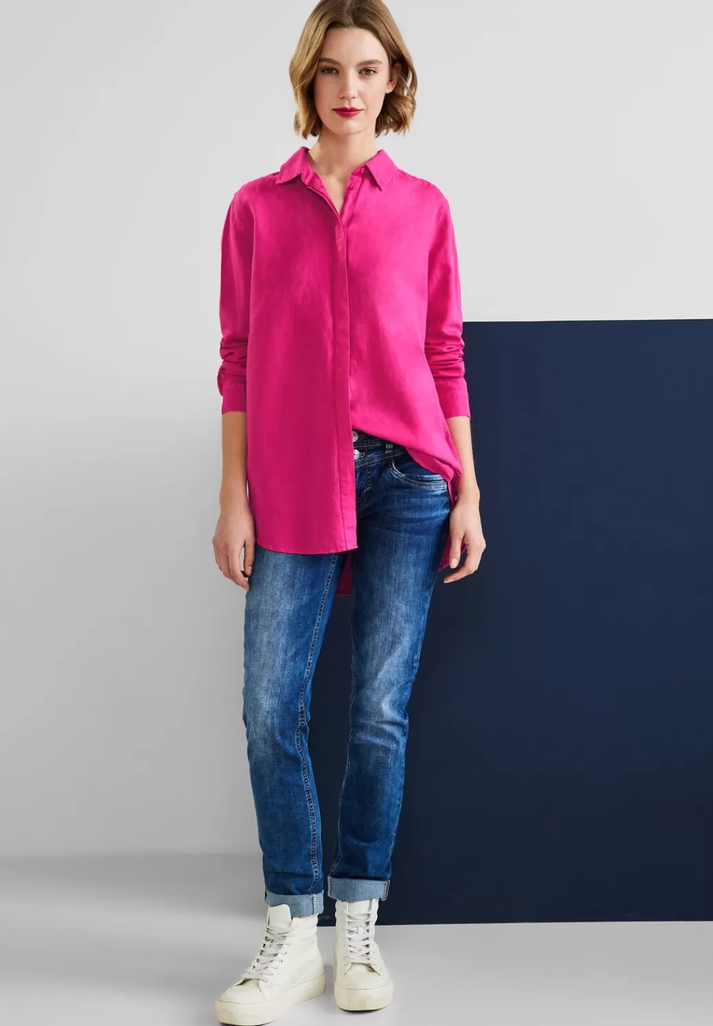 Street One Leinenmix Longbluse^Damen Langarm Blusen